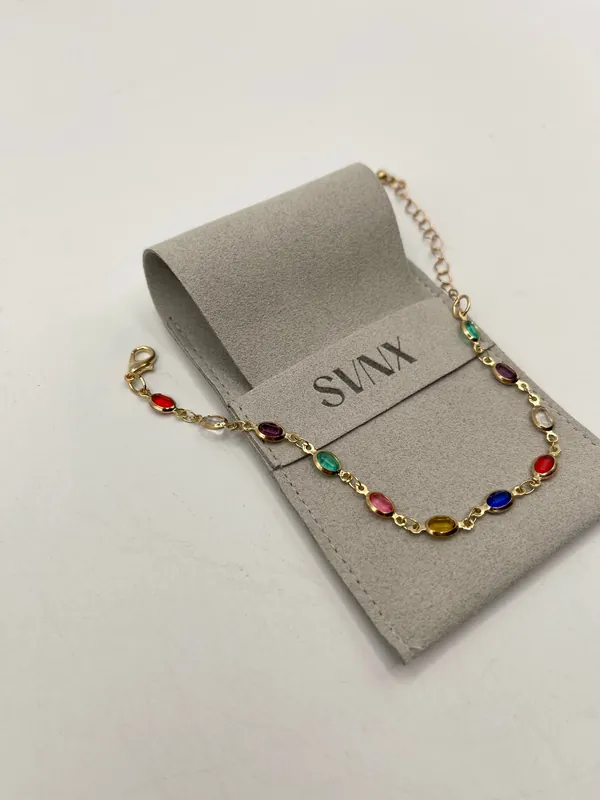 Multicolour Oval Chain Bracelet - SVNX