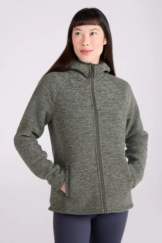 Hayfield' Fur Lined Melange Casual Comfortable Full Zip Fleece Jumper - Mountain Warehouse