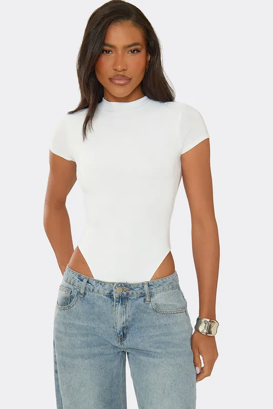 Short Sleeve High Neck Bodysuit - EGO