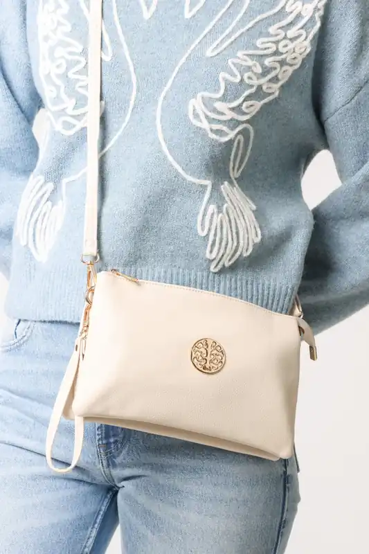 Clutch With Detachable Strap - Blue Vanilla