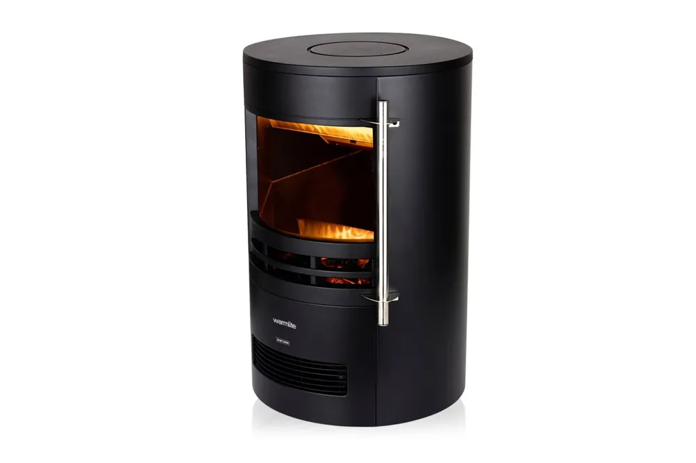 Electric Stove Fire by Warmlite, Contemporary, Round, 2000W, Black, WL46022 - Warmies