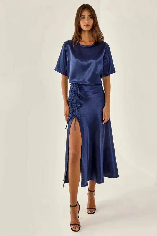 Midi Skirt with Bow - Hiccup