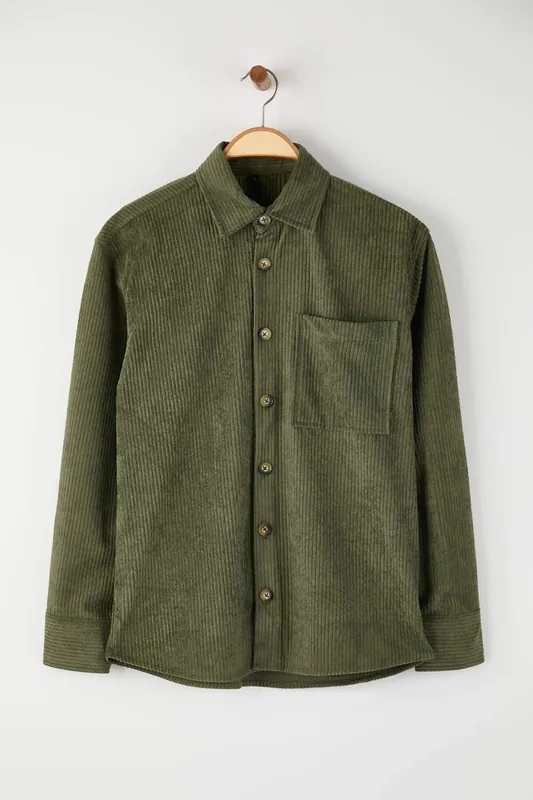 Men’s Corduroy Regular Fit Button-Up Shirt