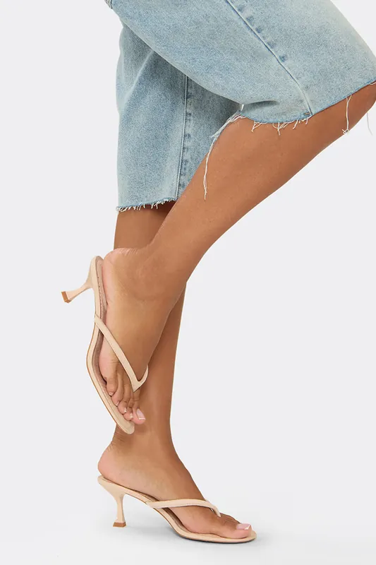 Faux Suede Kitten Mules - EGO