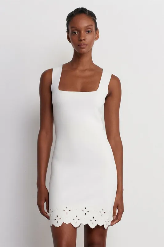 Embroidered Sleeveless Mini Dress - Dilvin