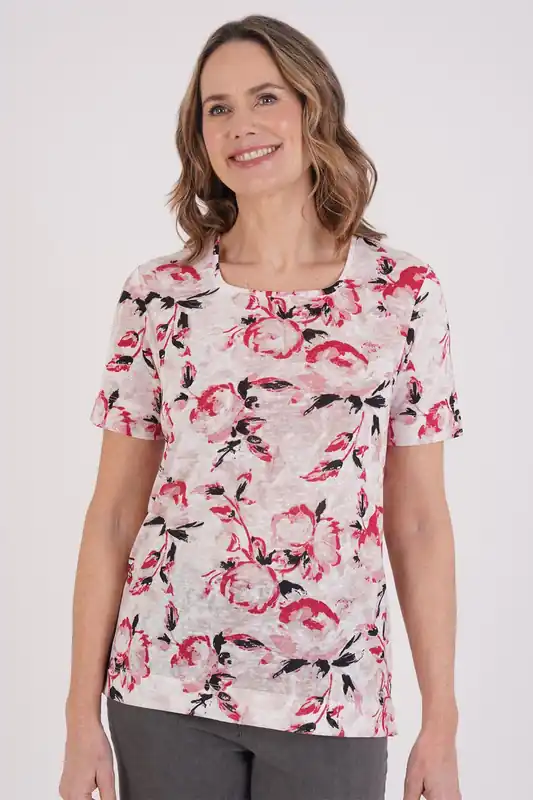Rose Bloom Printed Top - Tigi