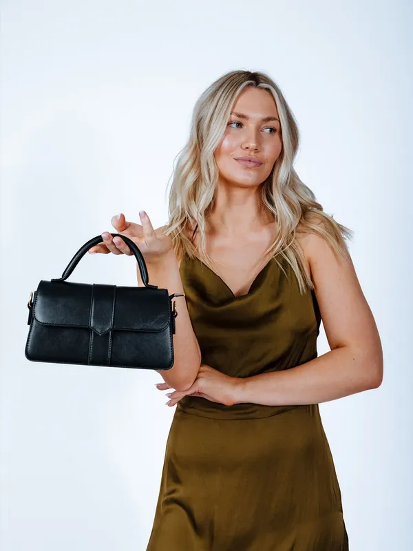 Small Crossbody Hard Top Handle Bag - SVNX