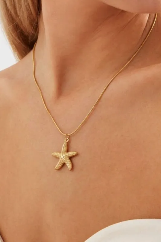 Gold Plated Starfish Necklace - Serla