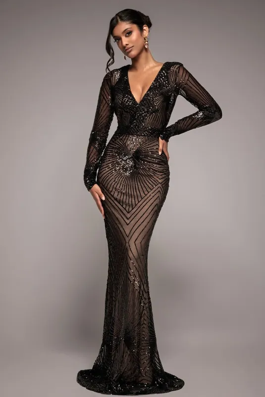 Starburst Sequin Maxi Dress - Goddiva