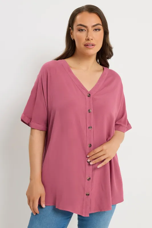 Chambray Button Through Blouse - Yours