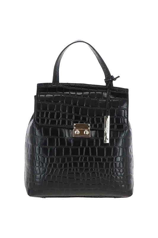 Croc Print Real Leather Backpack - Ashwood Leather