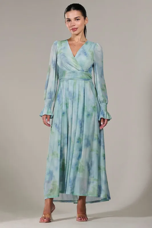 Petite Long Sleeve Mesh Maxi Dress - Jolie Moi
