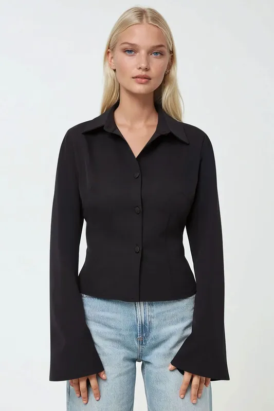 Fitted Long Sleeve Cotton Shirt - Hiccup