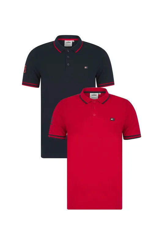 2 Pack Cotton Short Sleeve Button-Up Polo Shirt