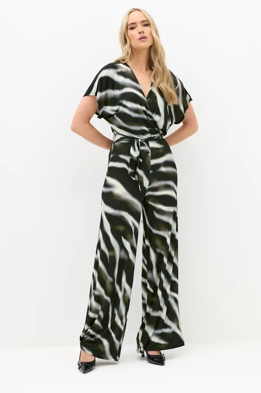 Tall Abstract Wrap Jumpsuit - Long Tall Sally