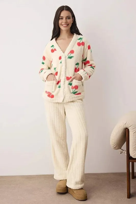 Cherry Print Wellsoft Knit 2 Piece Pyjama Set - WOVCOR