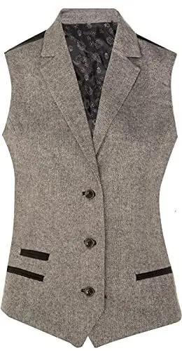 Tweed 1920s Herringbone Waistcoat - Infinity Leather