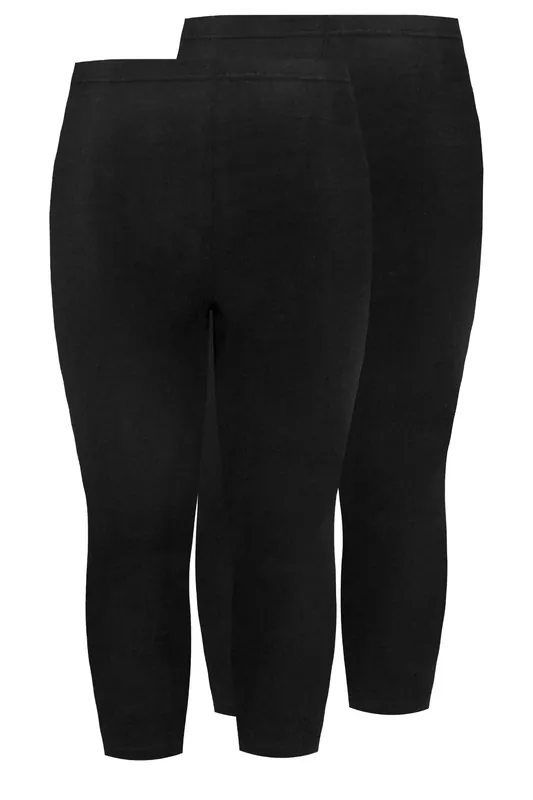 2 Pack Cropped Length Leggings - Yours