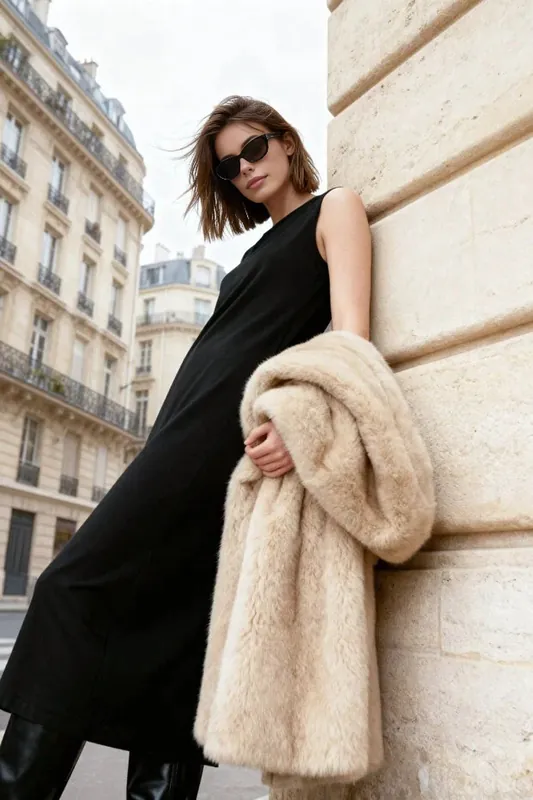 Sleeveless Crew Neck Minimal Maxi Dress - WOVCOR
