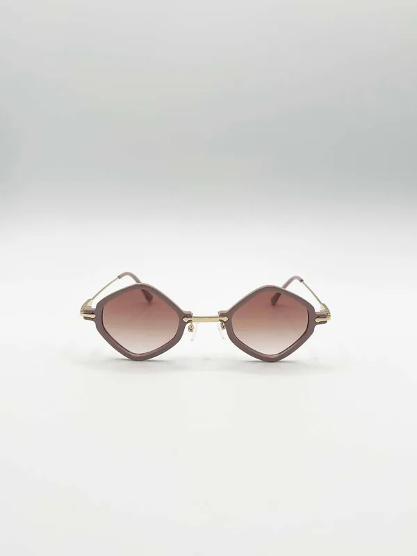 Diamond Shape Sunglasses in Nude - SVNX