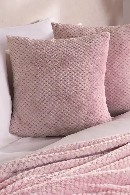 2 Pack of Waffle Fleece Square Cushion Covers - OHS