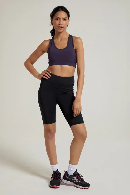 'Bounce' Quick Dry High Waisted Gym Legging Shorts - Mountain Warehouse