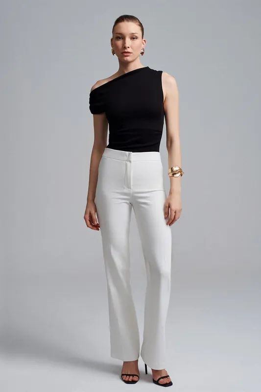 High-Waist Flare Trousers