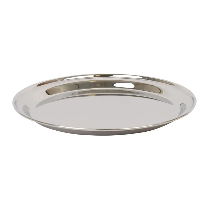 30cm Stainless Steel Serving Platter - Chrome Dinner Tray