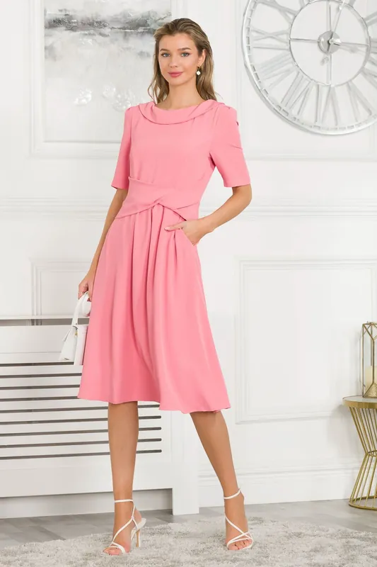 Beckie Fold Over Neck Dress - Jolie Moi