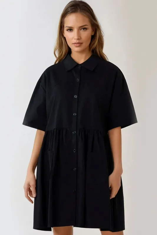 Smock Shirt Dress - Aftershock London