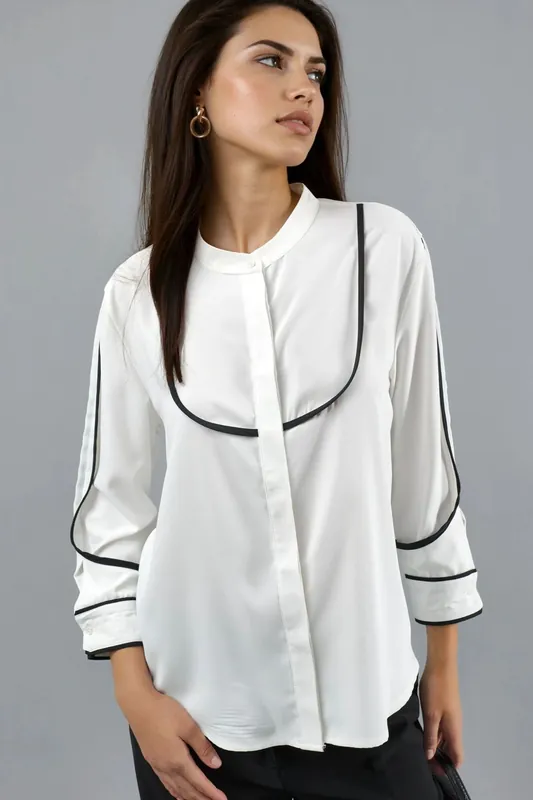 Contrast Seam Detail Blouse - Hiccup
