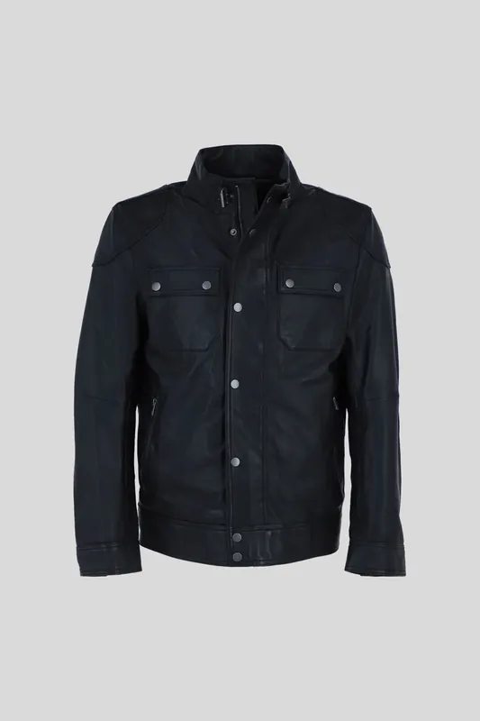 AMJ-4' Real Leather Fashion Biker Jacket
