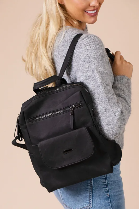 Faux Leather Backpack - SVNX