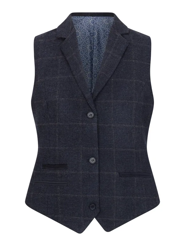 Women's Tailored Fit Tweed Formal Waistcoat - Infinity Leather