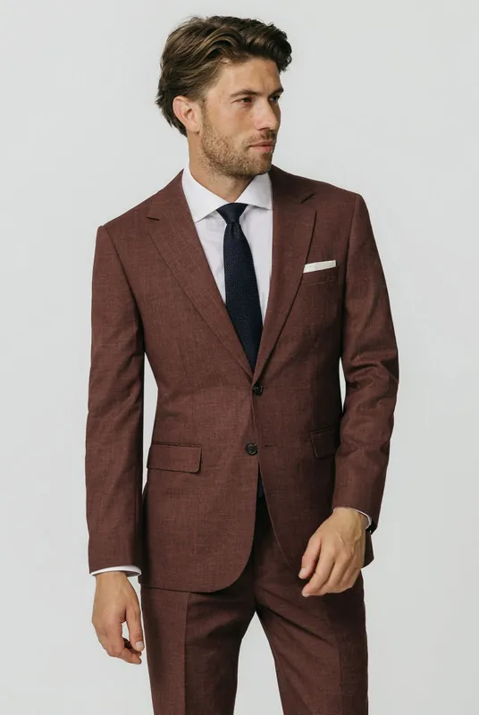 Dark Rosewood Weave 2 Piece Suit - Dobell