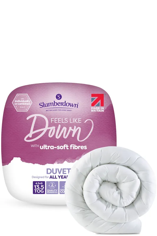 Feels Like Down 13.5 Tog (4.5+9 Tog) All Season Duvet - Slumberdown