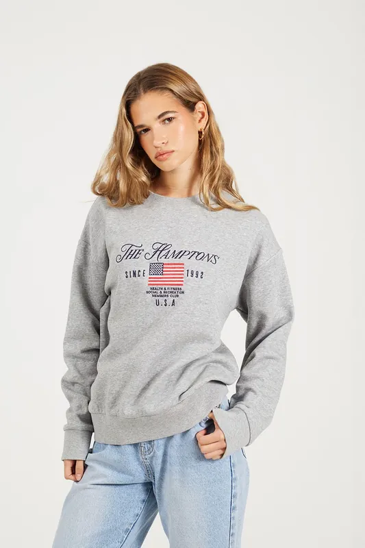 Crew Neck Embroidered Sweatshirt - Brave Soul