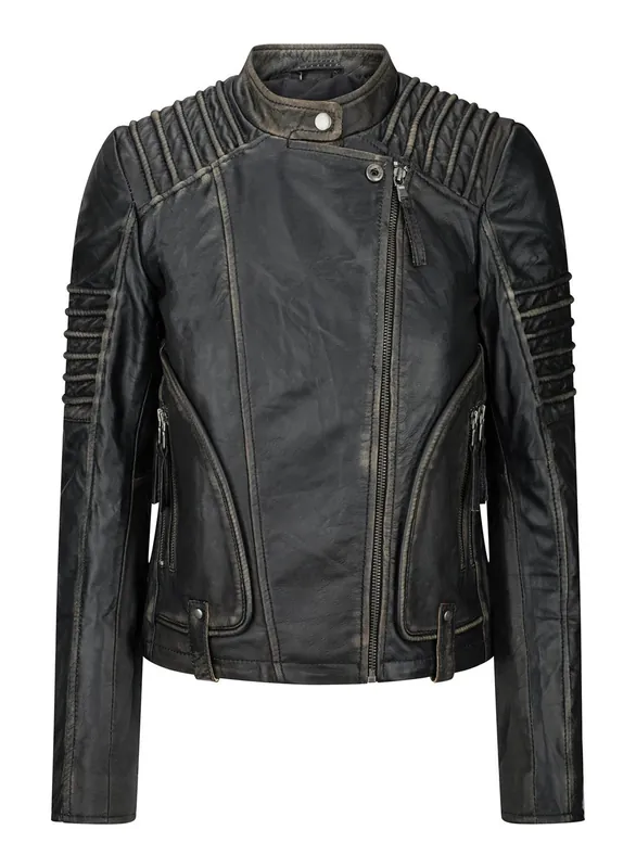 Soft Leather Short Biker Style Jacket - TruClothing