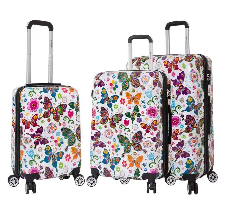 Hard Shell Butterfly Print Cosmetic Bag - Infinity Leather