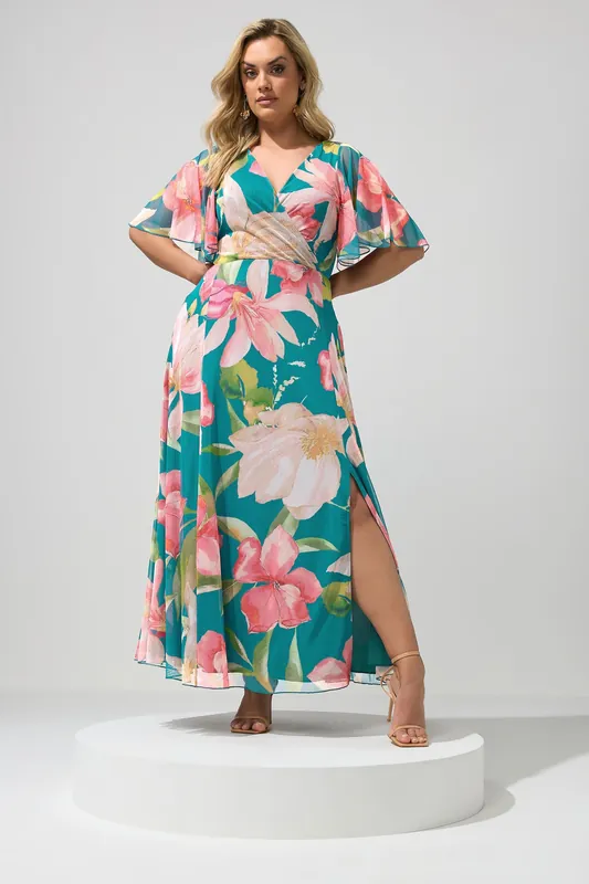 Floral Print Maxi Wrap Dress - Yours