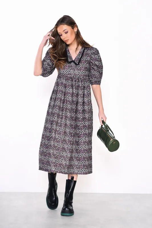 Collar Midi Dress - Shnoo