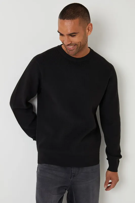 Rib Knit Crew Neck Jumper - Threadbare