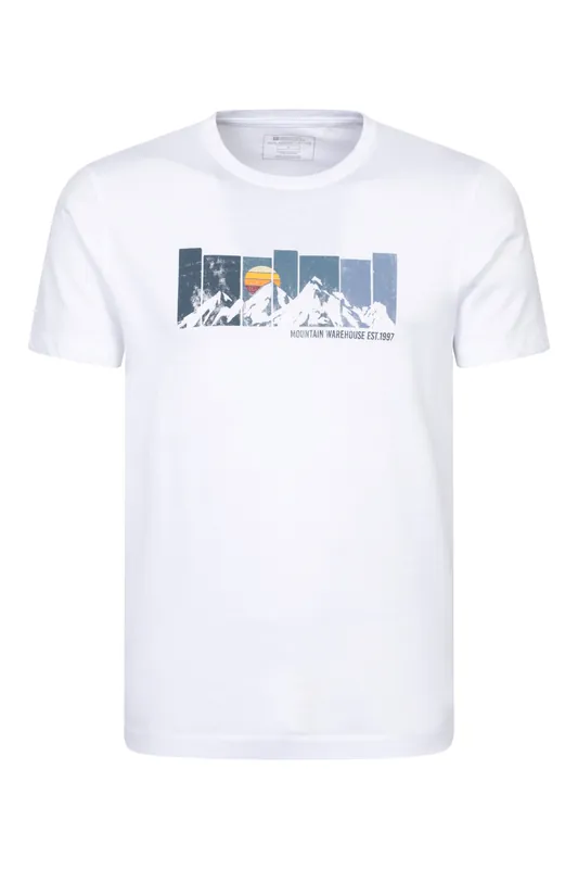 Gradiant Mountain' Lightweight Casual 100% Cotton Graphic T-Shirt