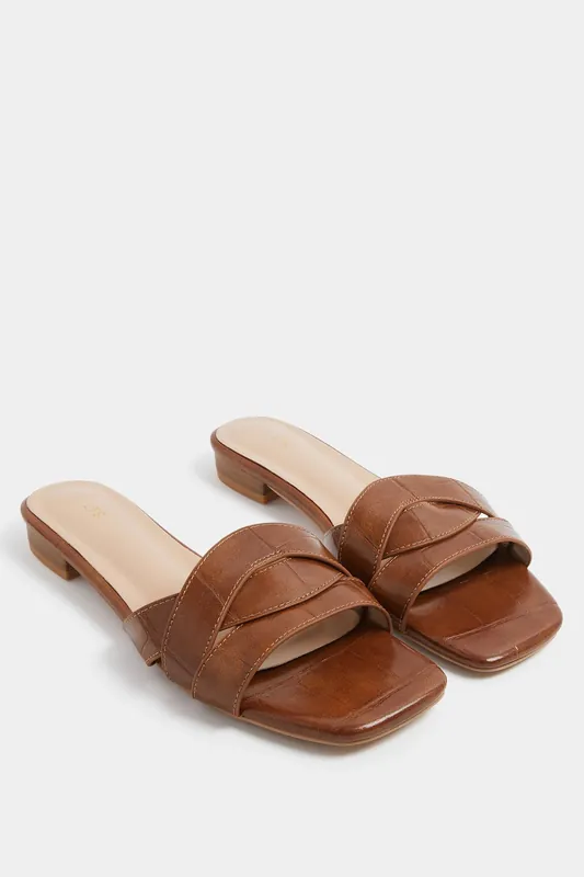 Twisted Block Mule Sandals In Standard Fit - Long Tall Sally