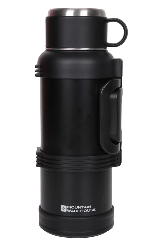 Insulated Stainless Steel Hot Cold Drink Camping Flask with Cup XL - Mountain Warehouse