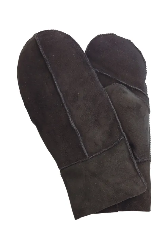 Genuine Real Sheepskin Suede Mittens Warm Gloves - Infinity Leather