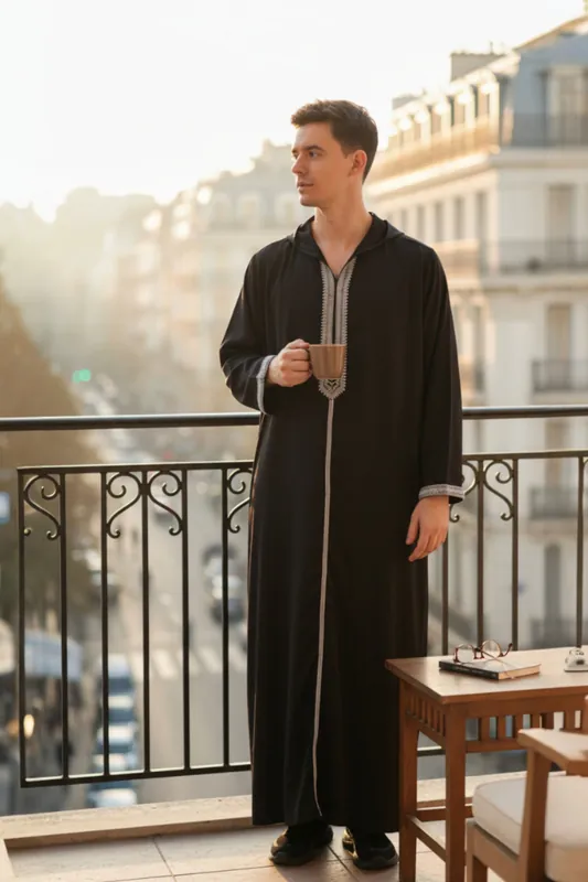 Eid Hooded Moroccan Thobe Robe Djellaba Gandoura Ramadan Jubba LFS-HM