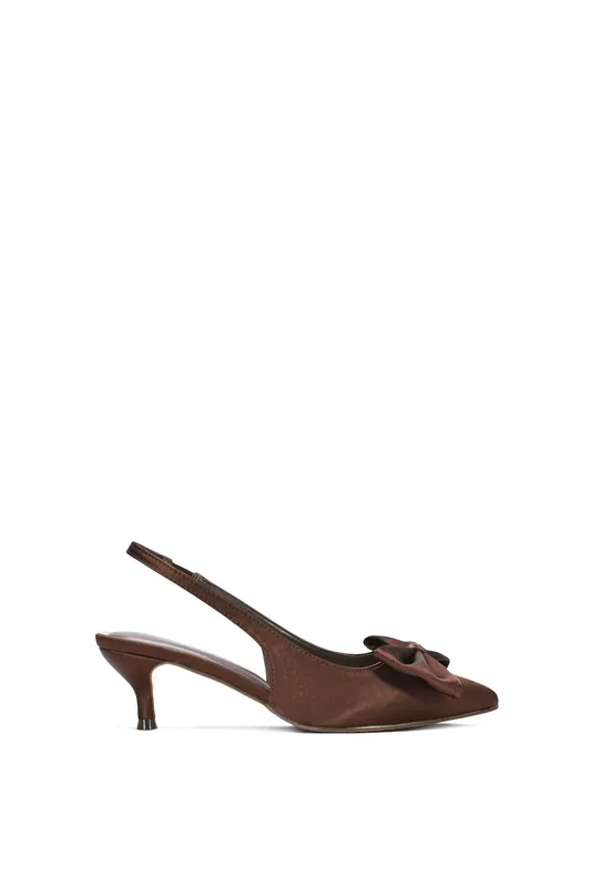 Larna' Slingback Kitten Heel Pointed Toe Court Shoes - XY London
