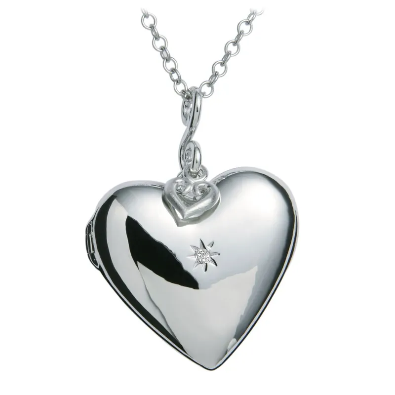 Romantic Heart Locket - Hot Diamonds