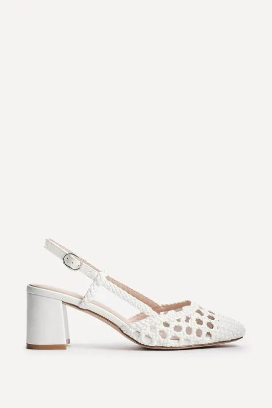 Sandria White Hand Woven Court Heels - Linzi